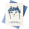 Happy Birthday You Beautiful Creature Risograph Greeting Card