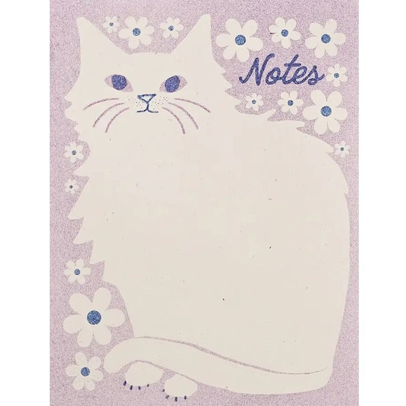 Bromstad Printing Co. Negative Space Floral Cat - Risograph A2 Notepad (1 pc)