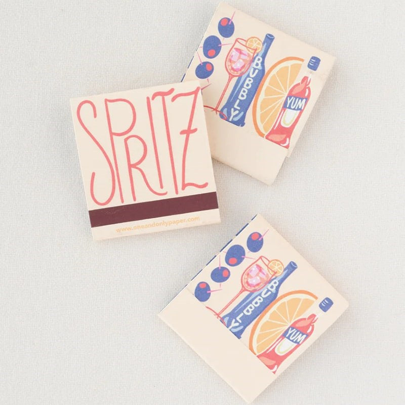 One & Only Paper Spritz Italian Summer Printed 10 Steam Matchbook - three matchbooks laid out on table