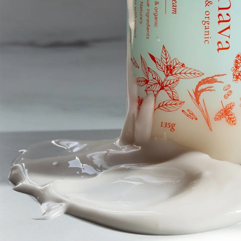Frenava Cleansing Cream - Closeup of product smear with bottle