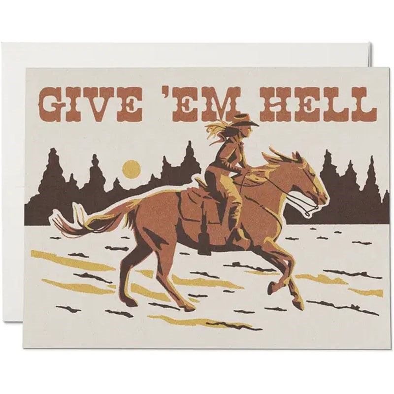 Red Cap Cards Give 'em Hell Encouragement Greeting Card (1 pc)