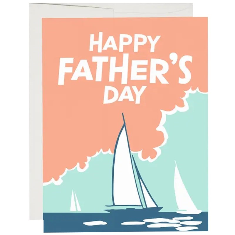 Red Cap Cards Sailing Father&#39;s Day Greeting Card (1 pc)