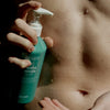 Kerzon Natural Liquid Soap - Menthe Poivrée (500 ml) - product shown being used by model. 