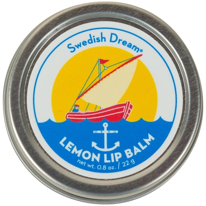 Kalastyle Swedish Dream Lemon Lip Balm - top view of tin lid