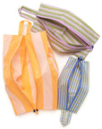 Baggu 3D Zip Set - Hotel Stripes - Product shown with zippers open