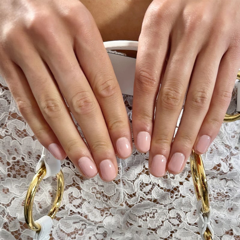 JINsoon Nail Lacquer - Whisper - hand model wearing nail polish