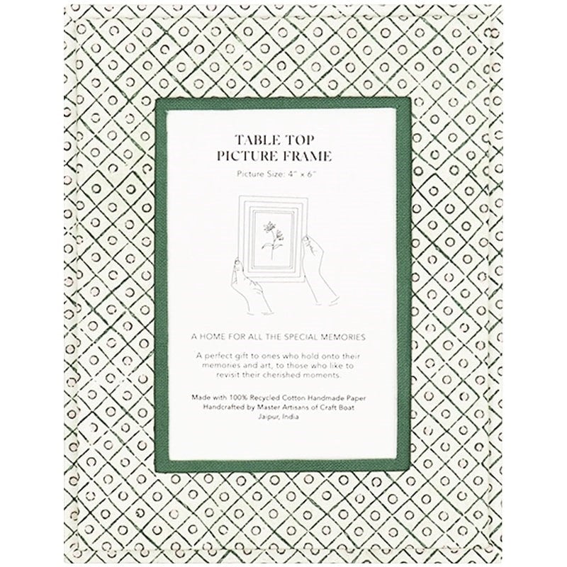 Craft Boat Dot and Grid Table Top Picture Frame - Green