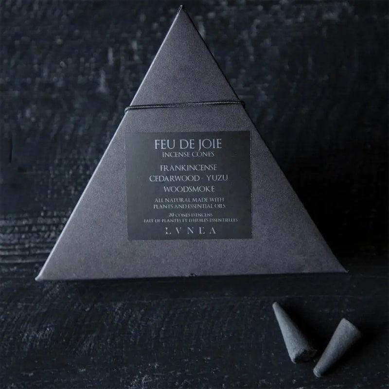 Lvnea Perfume Feu De Joie Incense Cones - Product shown on black background