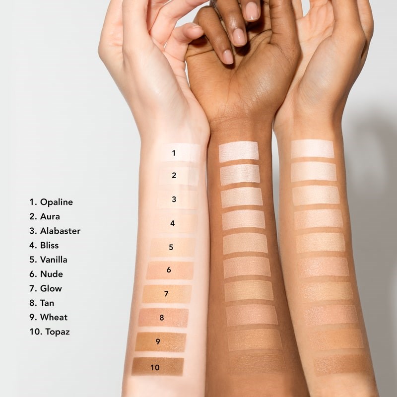 Chantecaille Just Skin Tinted Moisturizer - Glow - Chantecaille Just Skin Tinted Moisturizer - Opaline - tinted moisturizer swatches on different skin tones