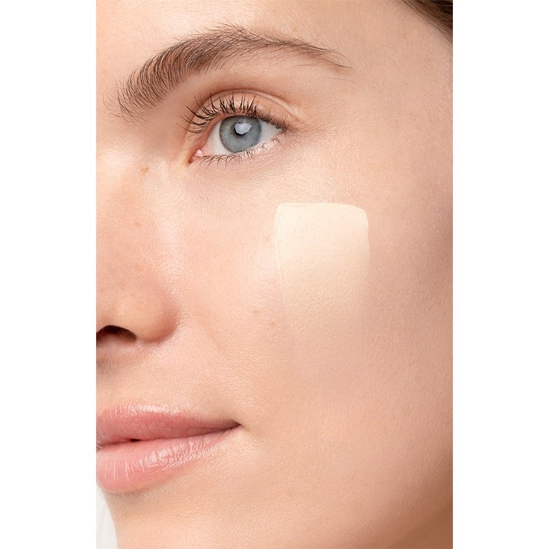 Chantecaille Just Skin Tinted Moisturizer - Alabaster - model shown with tinted moisturizer on face