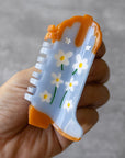 Tiepology Eco Daisy Flower Cowboy Boots Hair Claw Clip - Dreaming Sky - Product shown in models hand