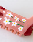 Tiepology Eco Daisy Flower Cowboy Boots Hair Claw Clip - Raspberry Jam - Product shown on white background