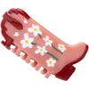 Eco Daisy Flower Cowboy Boots Hair Claw Clip - Raspberry Jam