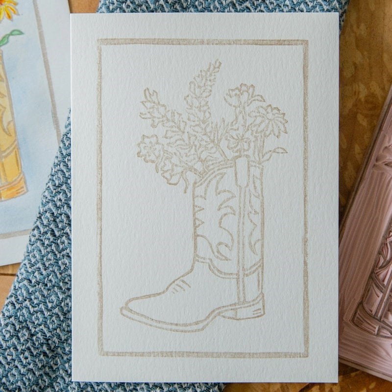 Ashes & Arbor Cowboy Boot Flowers Watercolor Card Art Kit (1 kit)