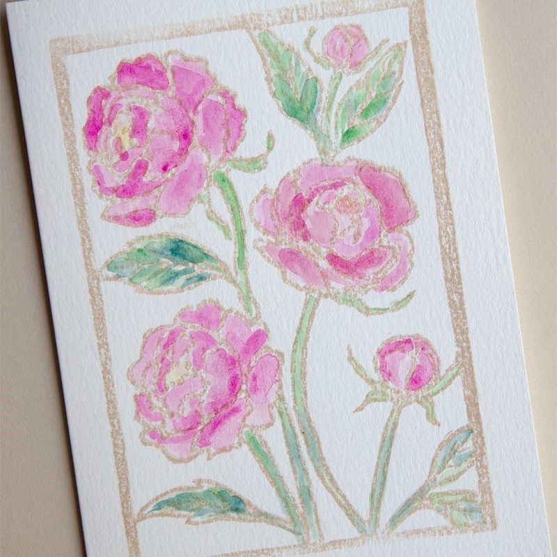 Ashes & Arbor Peonies Flowers Watercolor Card Art Kit (1 kit)