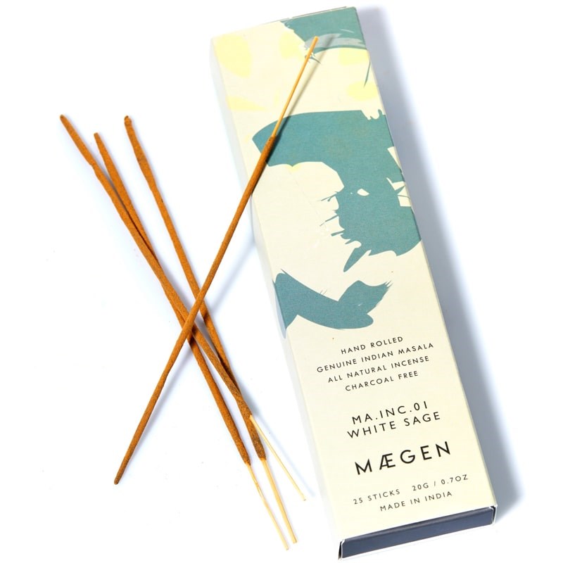 Maegen White Sage Genuine Indian Masala Incense Sticks (25 pcs)