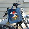 Three Potato Four 3P4 X Peanuts Vintage Market Tote - Snoopy Easy Rider - product shown hanging from motorcycle bars