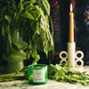 ROEN Candles Casa Polanco Scented Candle - product shown next to plants and lit candle