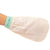 Folia Body Exfoliating Tan Removal Mitt - model shown wearing product on hand