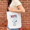 Three Potato Four 3P4 X Peanuts Vintage Market Tote - Snoopy Vote - model holding product over shoulder shown