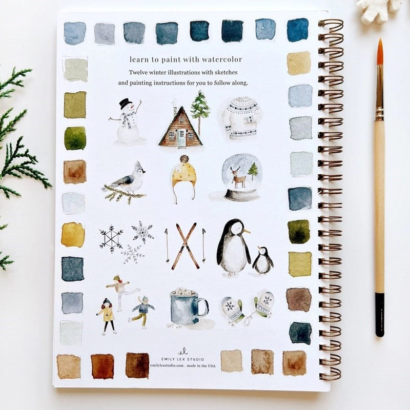 Emily Lex Studio Winter Watercolor Workbook (1 pc) - backside of product shown