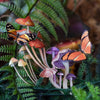 Lifestyle shot of Moth & Myth Ferns & Friends Psychedelic Mini Set (7 pcs) with green foliage and ferns in the background