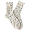 Pastel Floral Casual Socks - Banana Cream