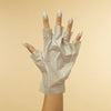 VOESH New York Collagen Gloves - Mint & Botanical Extracts - model shown wearing product on hand 
