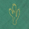 Close up Barnabe Aime Le Cafe Double Gauze Cotton Embroidered Swaddle Fir Green - Cactus (1 pc) (cactus detail)