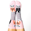 Yellow Owl Workshop The Future Is Feline - Crew Socks (1 pair) shown worn on feet of model
