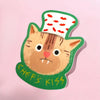 Carolyn Suzuki Goods Chef's Kiss Die Cut Sticker - product shown on pink background