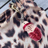 Mathilde Cabanas Glitter Sandals Keychain - product shown attached to hand bag
