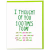 I Thought Of You 100 Times Card