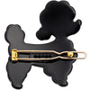 France Luxe French Poodle Tige Boule Barrette - Black - backside of product shown
