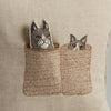 Coral & Tusk Basket Cats Pocket Pillow - close up of product detail and texture