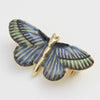 Fable England Deco Butterfly Blue Brooch - angled view of product shown
