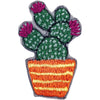 Hand Embroidered Pin - Orange Stripe Cactus