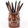 Quail Ceramics Hare Pencil Pot - product shown with pencils inside it