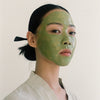 HYEJA Matcha Mud Cream Mask - model shown with product on face
