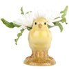 Quail Ceramics Yellow Chick Bud Vase - product shown with flowers inside it