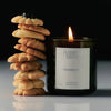 Flamingo Estate Organics Limited Edition Prinsesstarta Candle (226 g) - product shown lit next to cookies. 