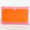 Immodest Cotton Scallop Wallet - Carnation + Orange - backside of product shown