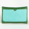 Immodest Cotton Scallop Wallet - Pine + Robin's Egg - backside of product shown