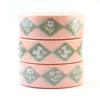 Julianna Swaney Floral Diamonds Green Washi Tape - three products shown stacked