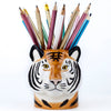 Quail Ceramics Tiger Pencil Pot - product shown with pencils inside it