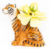 Quail Ceramics Tiger Bud Vase - product shown with flower inside it
