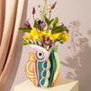 Octaevo Mini Paper Vase Fish Splash - product shown with flowers inside it