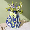 Paper Vase Fish Splash - Blue - Beautyhabit