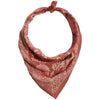 Kasih Co-op Hand Dyed Batik Bandana - Peach Pink Coral Leaves - product shown tied