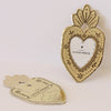 The Little Press Mini Heart Frame - Gold - backside of product shown
